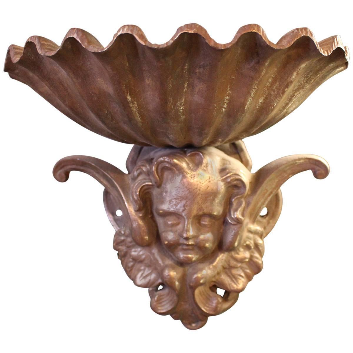 French Cherub Garden Wall Elements, a Pair For Sale