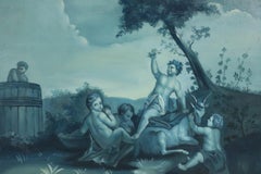 Cherub Gathering in Blue Print