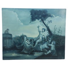 Cherub Gathering in Blue Print
