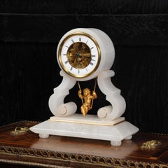 Cherub on a Swing Antique French Clock by Eugene Farcot