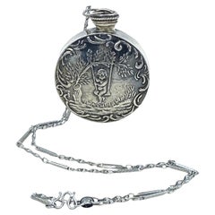 Antique Cherub Sterling Silver Chatelaine Perfume Bottle