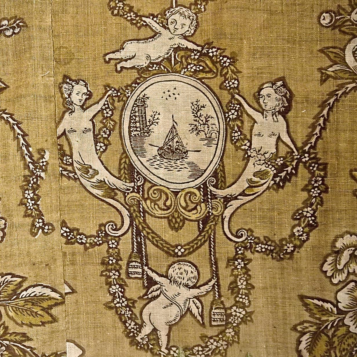 Cherubs Toile Pelmet French, 18th Century For Sale 2