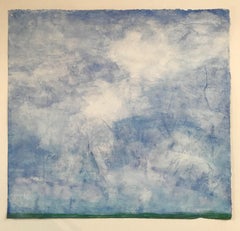 "Cloud Study", contemporary, abstract, landscape, blue, white, acrylic painting