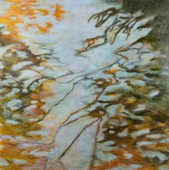 "Riflessi d'autunno 2", Astratto, Autunno, Paesaggio, Pittura acrilica, 2018