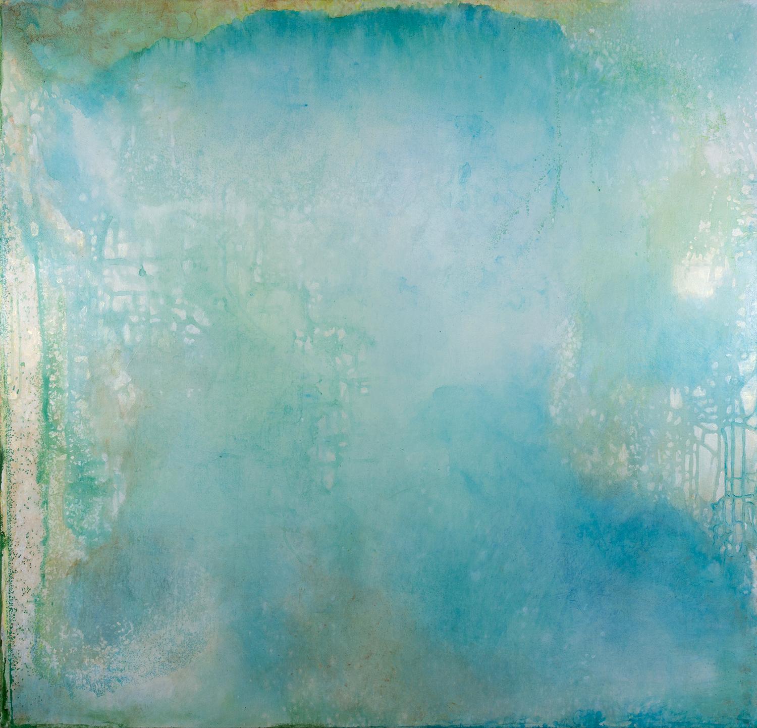 "Spirit Map 1", acrylic, painting, contemporary, abstract, blue, green, white