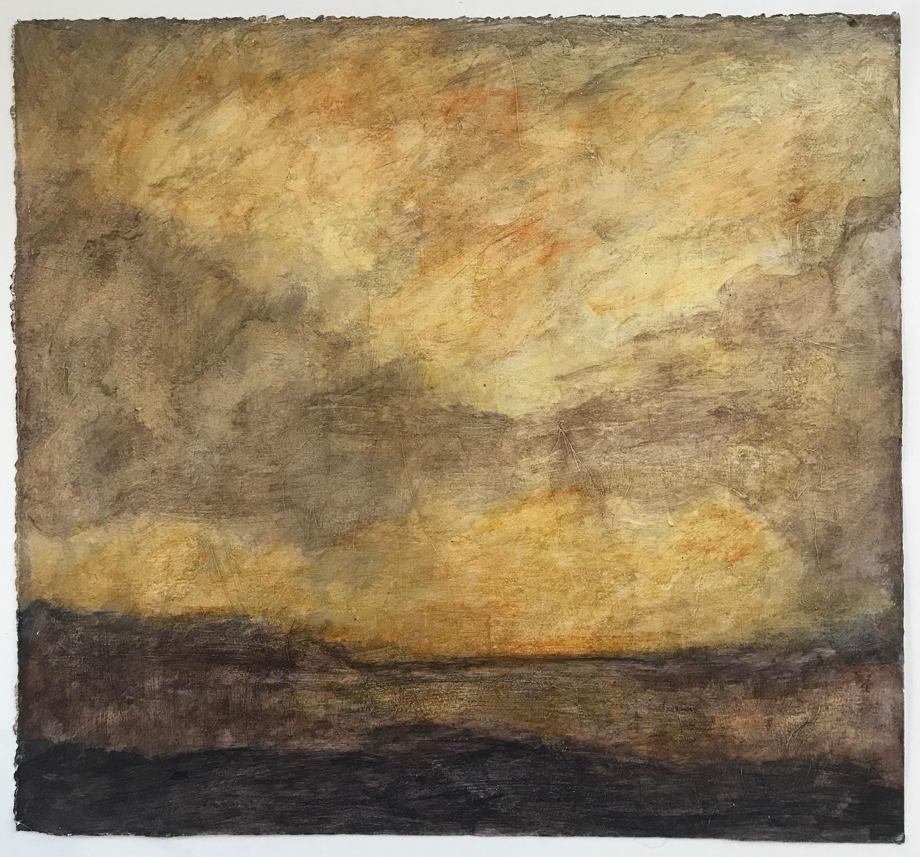 Cheryl Clinton Abstract Painting - "Storm Sky Study", contemporary, abstract, landscape, acrylic painting
