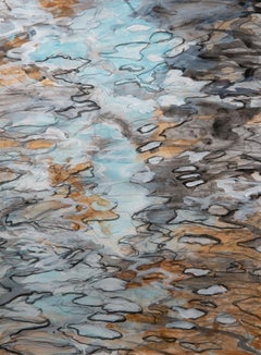 "Pensando en el agua 1", Contemporáneo, Abstracto, Azul, Blanco, Pintura acrílica