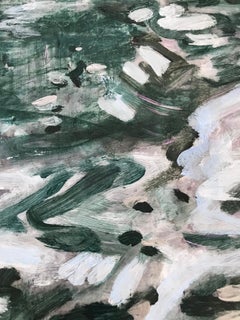 "Pensando en el agua 3", Contemporáneo, Abstracto, Azul, Blanco, Pintura acrílica