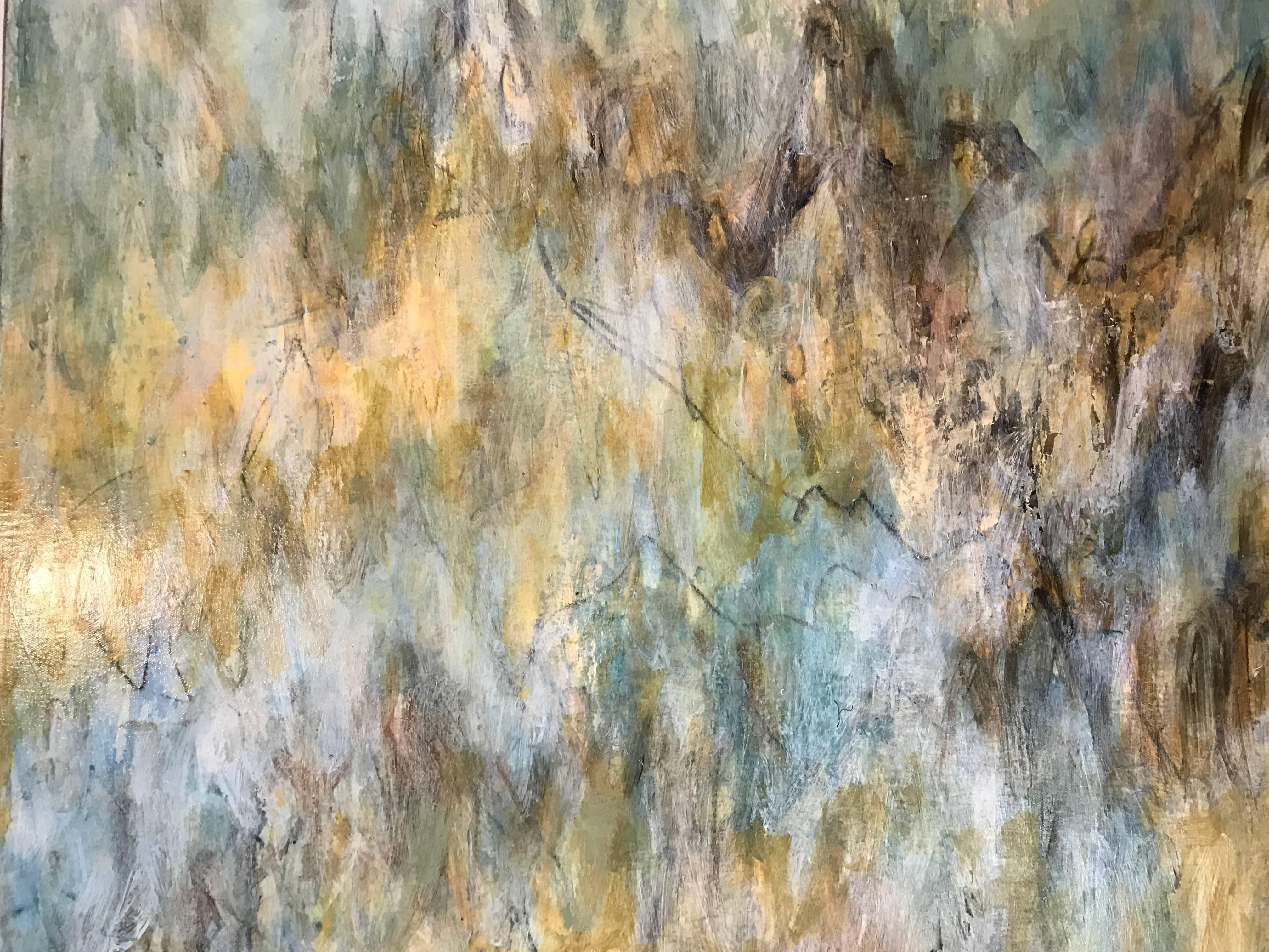 Woodland Water Flood III - Abstract Painting by Cheryl Clinton