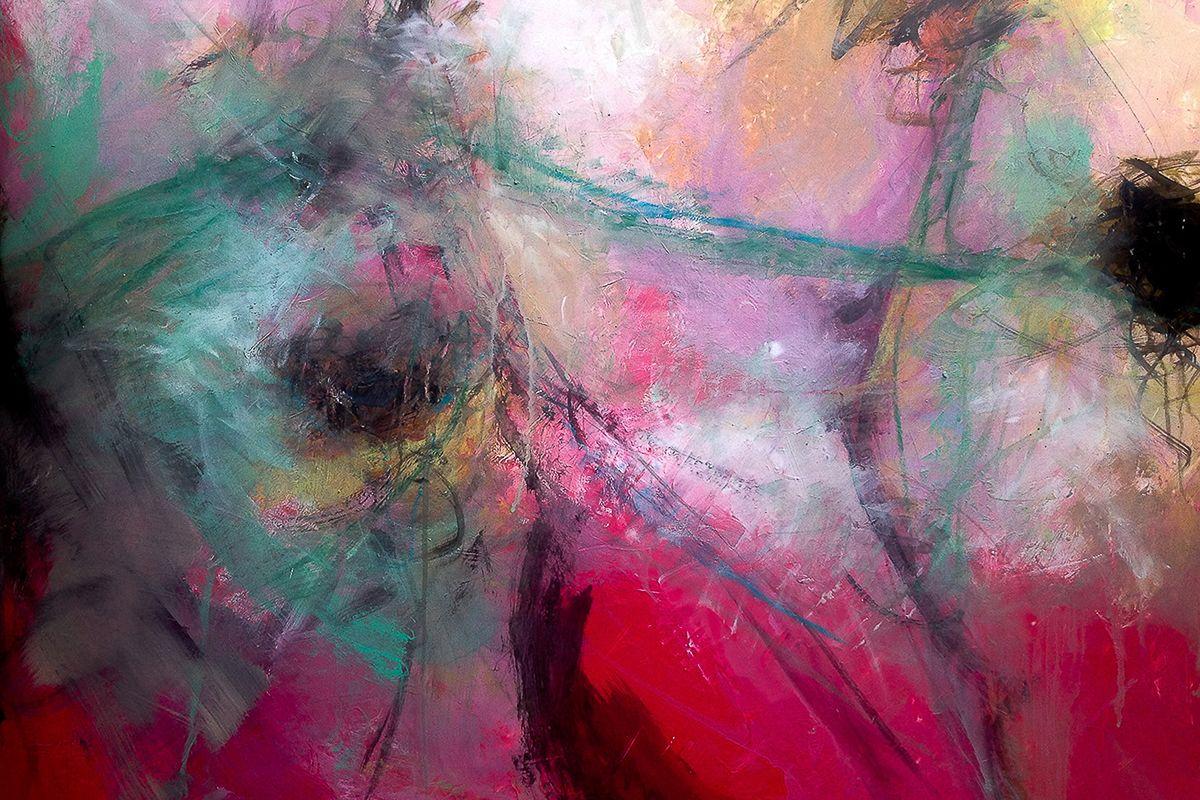 Amaranth Pink, Mixed Media on Paper