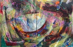 Hawaii Energy Diptych, Mixed Media on Canvas