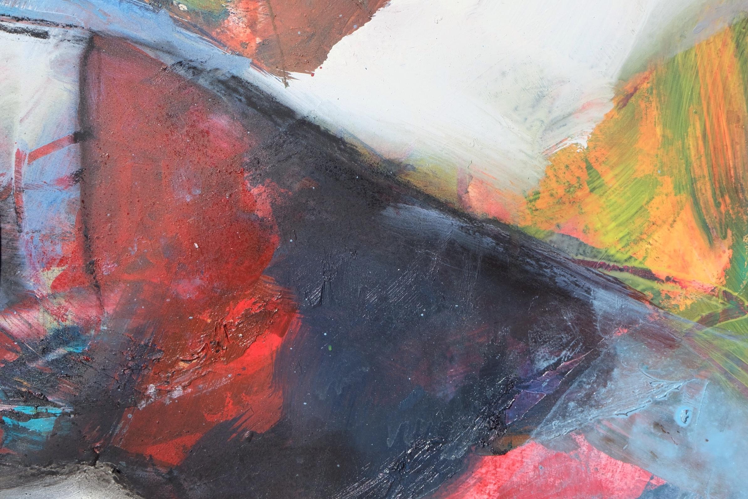 Energia ignea, tecnica mista su carta - Mixed Media Art Astratto di Cheryl Johnson