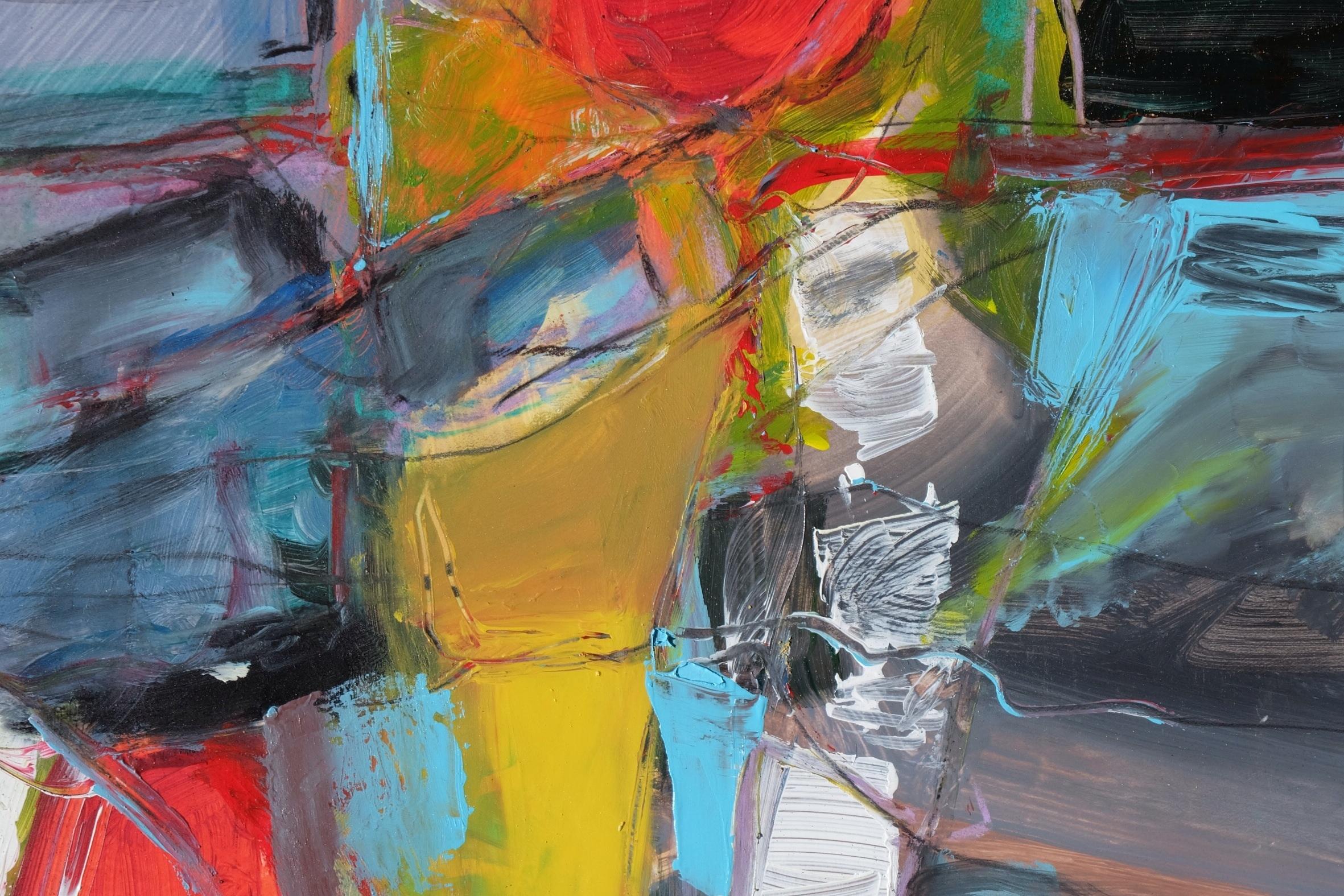 Stone Feelings, tecnica mista su carta - Mixed Media Art Astratto di Cheryl Johnson