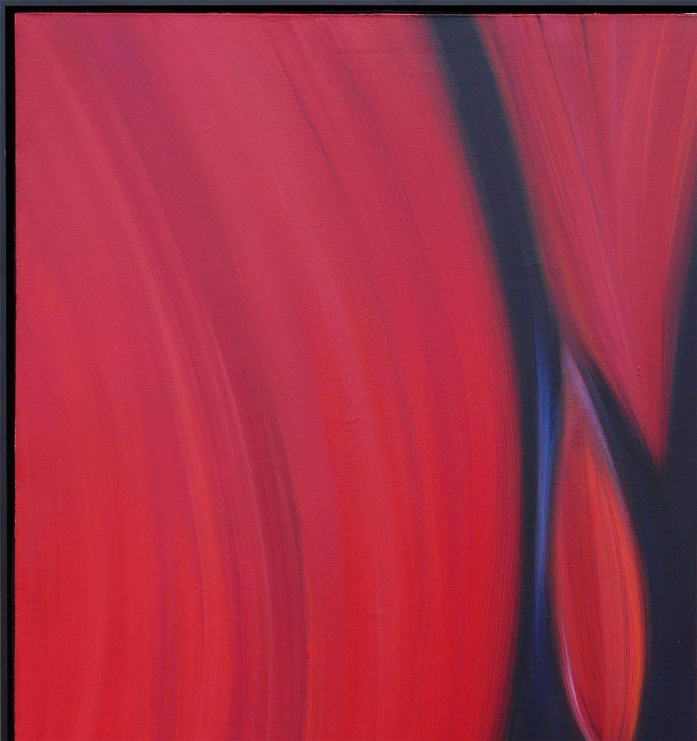 Rotes, lila und schwarzes abstraktes zeitgenössisches Farbfeldgemälde (Abstrakt), Painting, von Cheryl Kelley