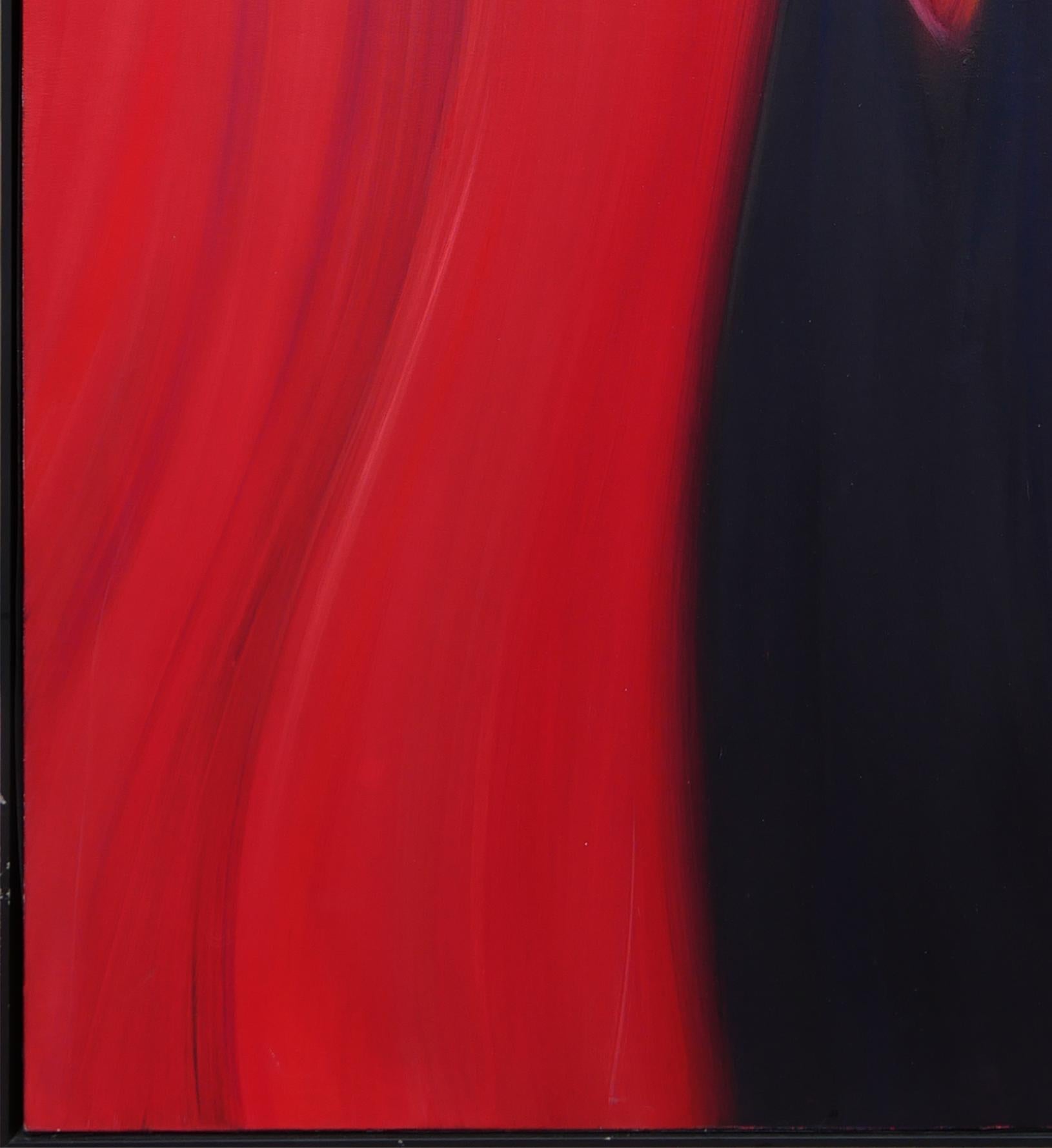 Rotes, lila und schwarzes abstraktes zeitgenössisches Farbfeldgemälde im Angebot 1