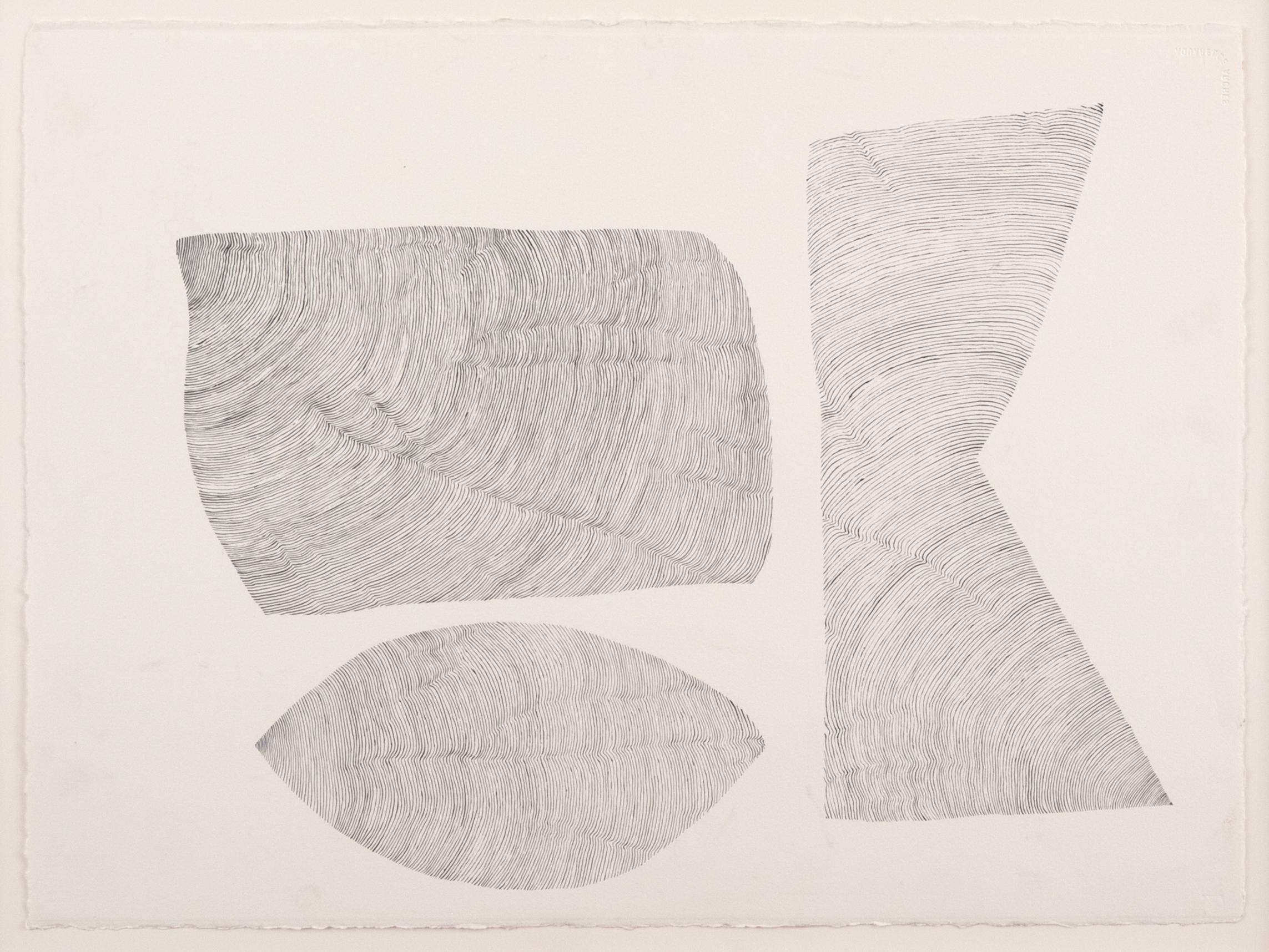 Three Shapes On A Page Made With Lines
