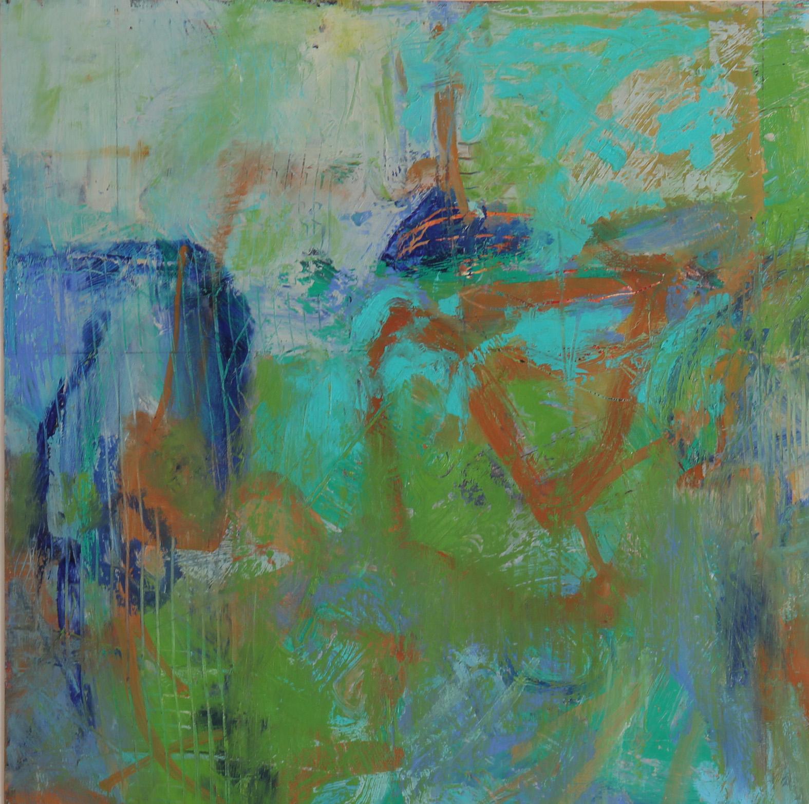 Meinen Weg finden   #Nr. 2 der Serie Öl auf Papier auf Holz  Abstrakt Gerahmt im Angebot 1