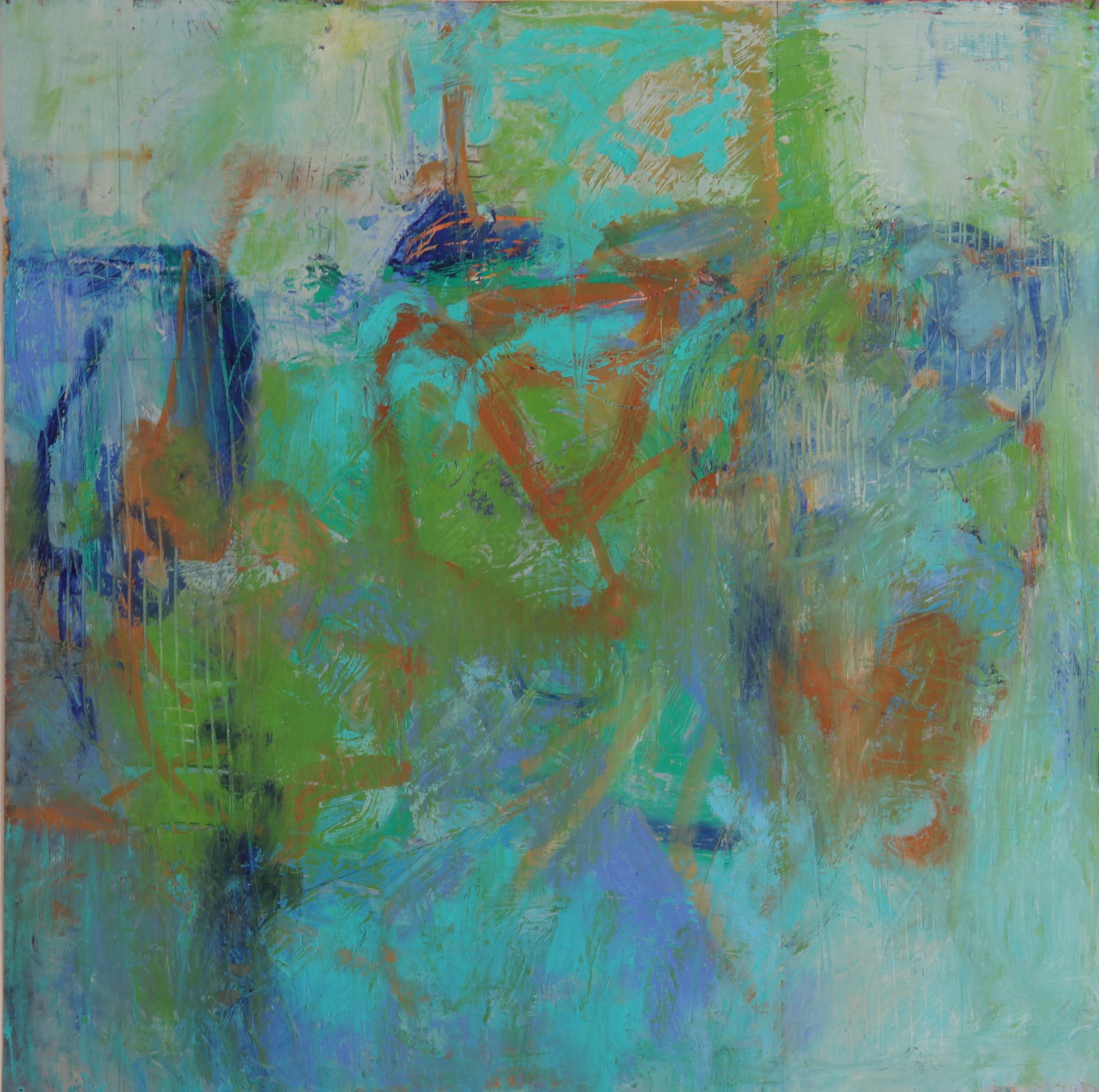 Cheryl McClure Abstract Painting - Finding My Way 2 , oil on paper on wood  Abstract, "THREE I's", Framed