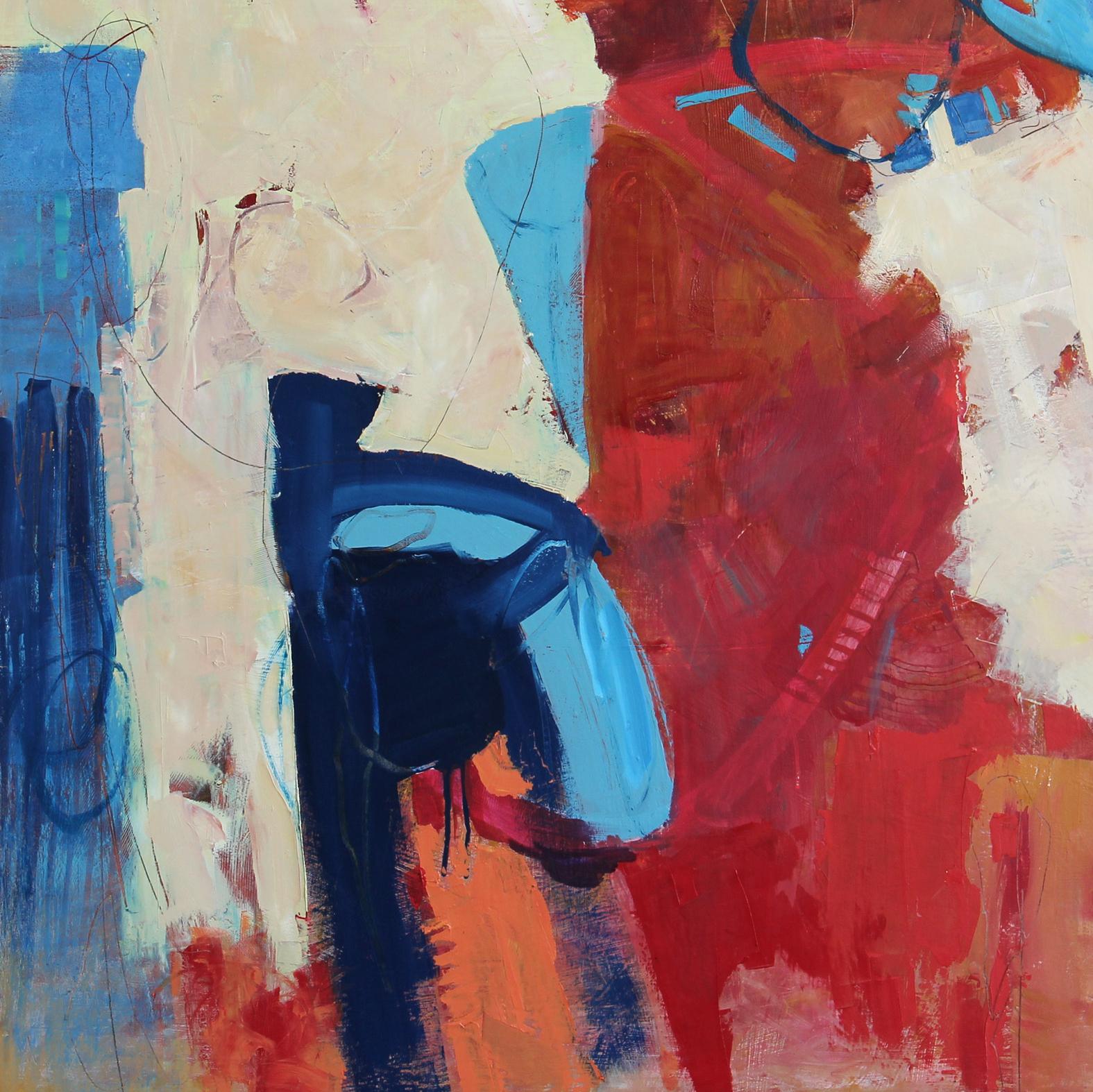 Meinen Weg finden  Öl auf Platte, 30 x 30, Abstrakt,  Texas Künstler Farben – Painting von Cheryl McClure
