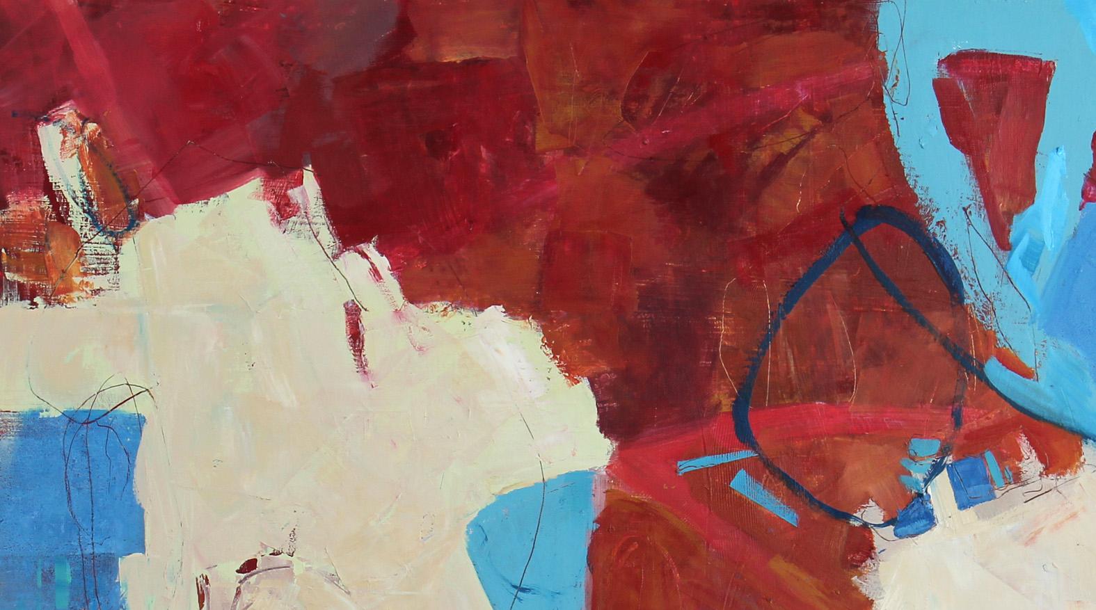 Meinen Weg finden  Öl auf Platte, 30 x 30, Abstrakt,  Texas Künstler Farben im Angebot 1