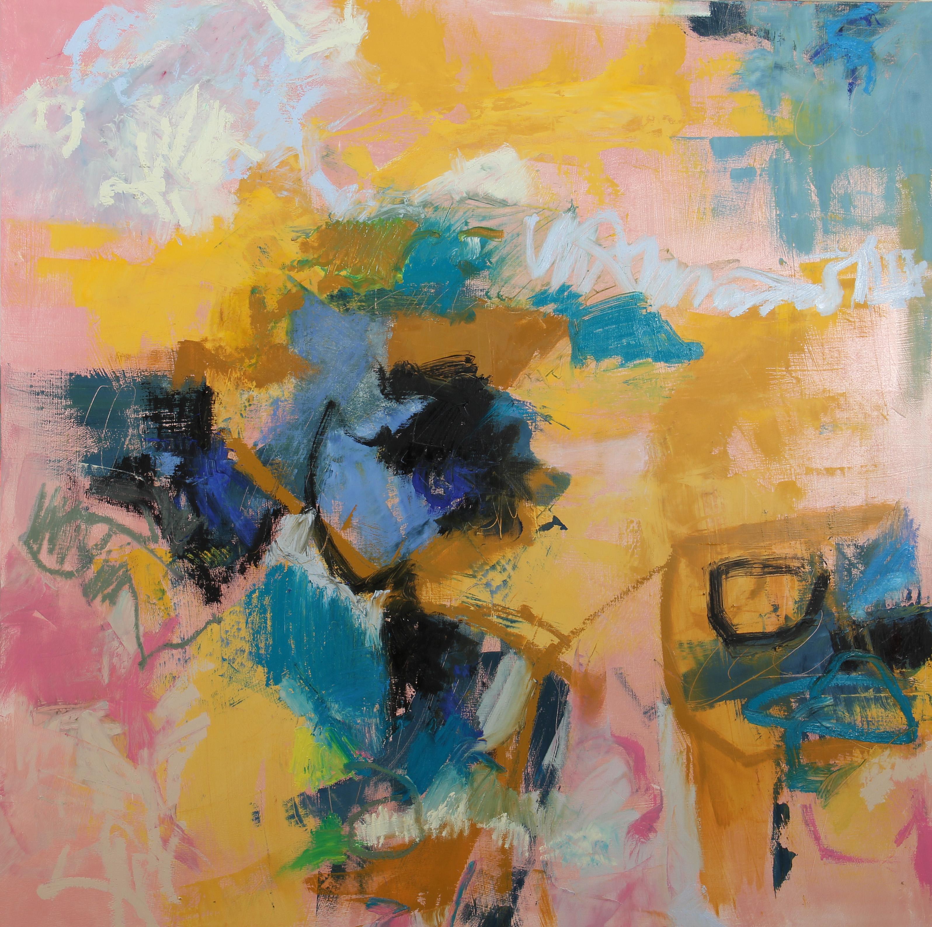 Meinen Weg finden  Öl auf Platte, 30 x 30, Abstrakt,  Texas Künstler Farben im Angebot 5