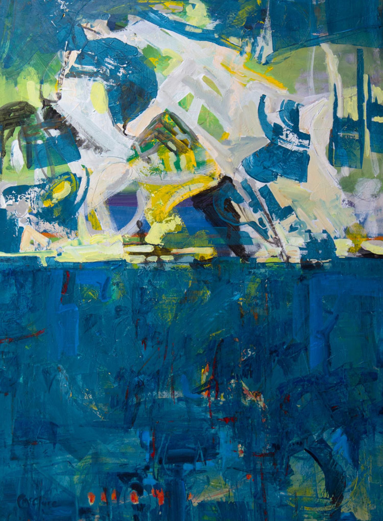 Cheryl McClure Abstract Painting – Highways and Byways, Acryl, texanischer Künstler. Zeitgenössische Kunst, Abstrakte Kunst