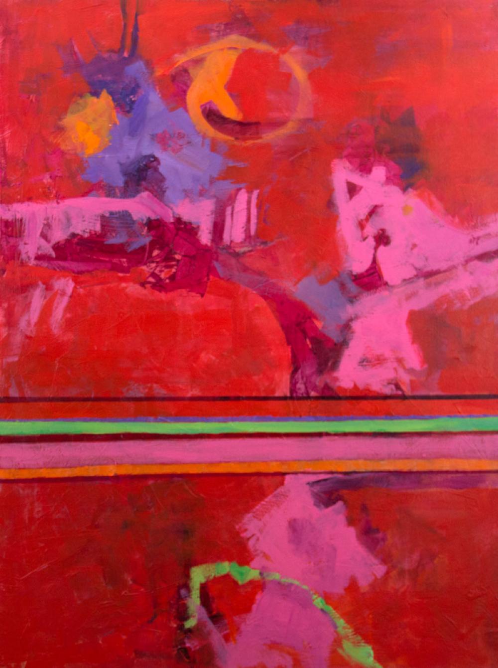 Yes It's Pink, Acrylic, Texas Artist. Contemporary Art, Abstract Art,  - Painting by Cheryl McClure