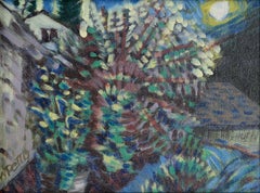 "Luna 2", Paisaje Nocturno Abstracto Contemporáneo