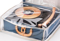 Lettore di dischi vintage con copertina in vinile personalizzata: "Music To Our Ears" (Musica per le nostre orecchie)