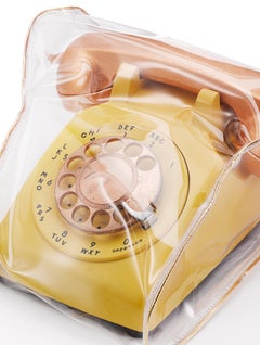 Vintage Rotary Telephone in Custom made Vinyl Slipcover: "Stay Connected"