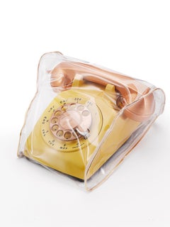 Vintage Rotary Telephone in Custom made Vinyl Slipcover: "Stay Connected"
