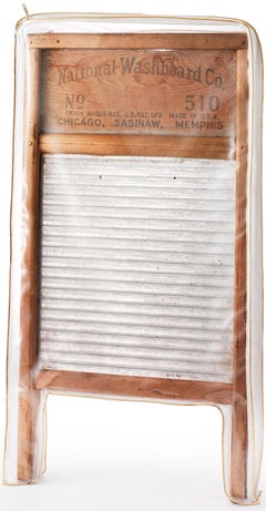 Vintage Washing Board in Custom made Vinyl Slipcover: 'Scrubbed Clean'
