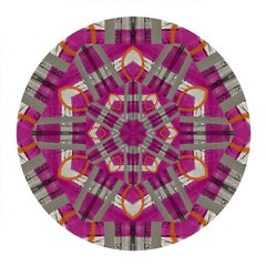Kaleidoscope: Love/Forgive, Digital Art, Abstract Geometric Pattern Pink & Gray