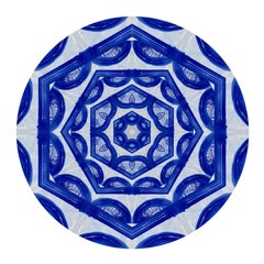 Kaleidoscope: Visions, Digital Art, Electric blue abstract geometric pattern