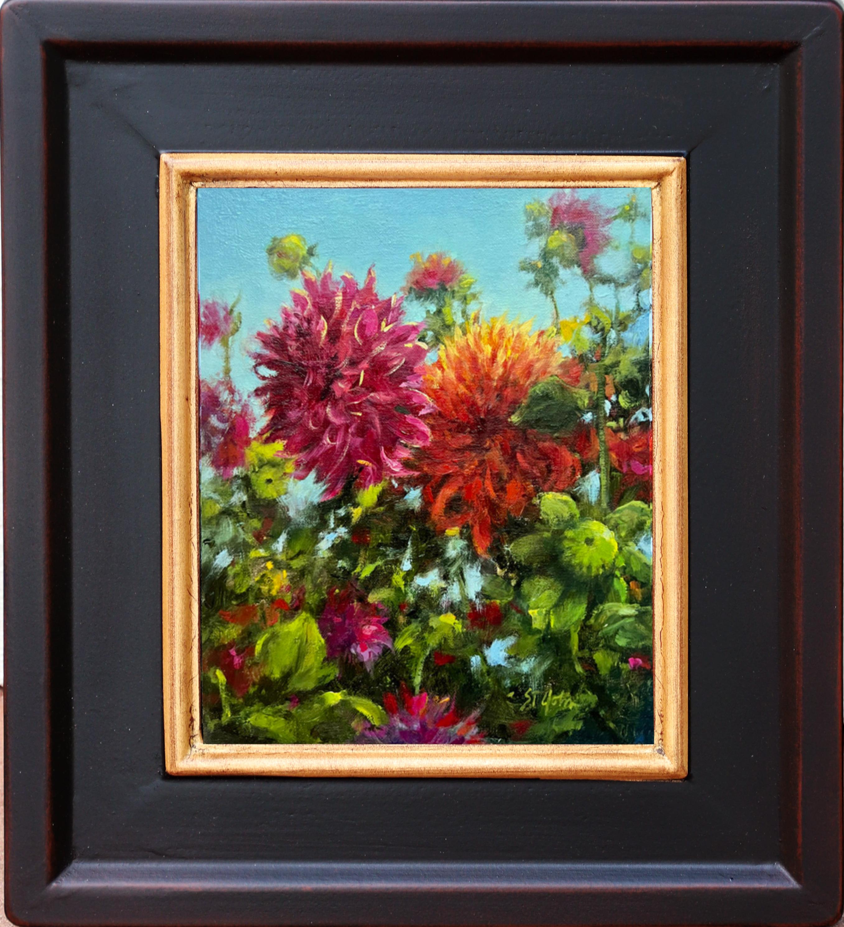 Cheryl St. John Still-Life Painting - Dahlia Delight