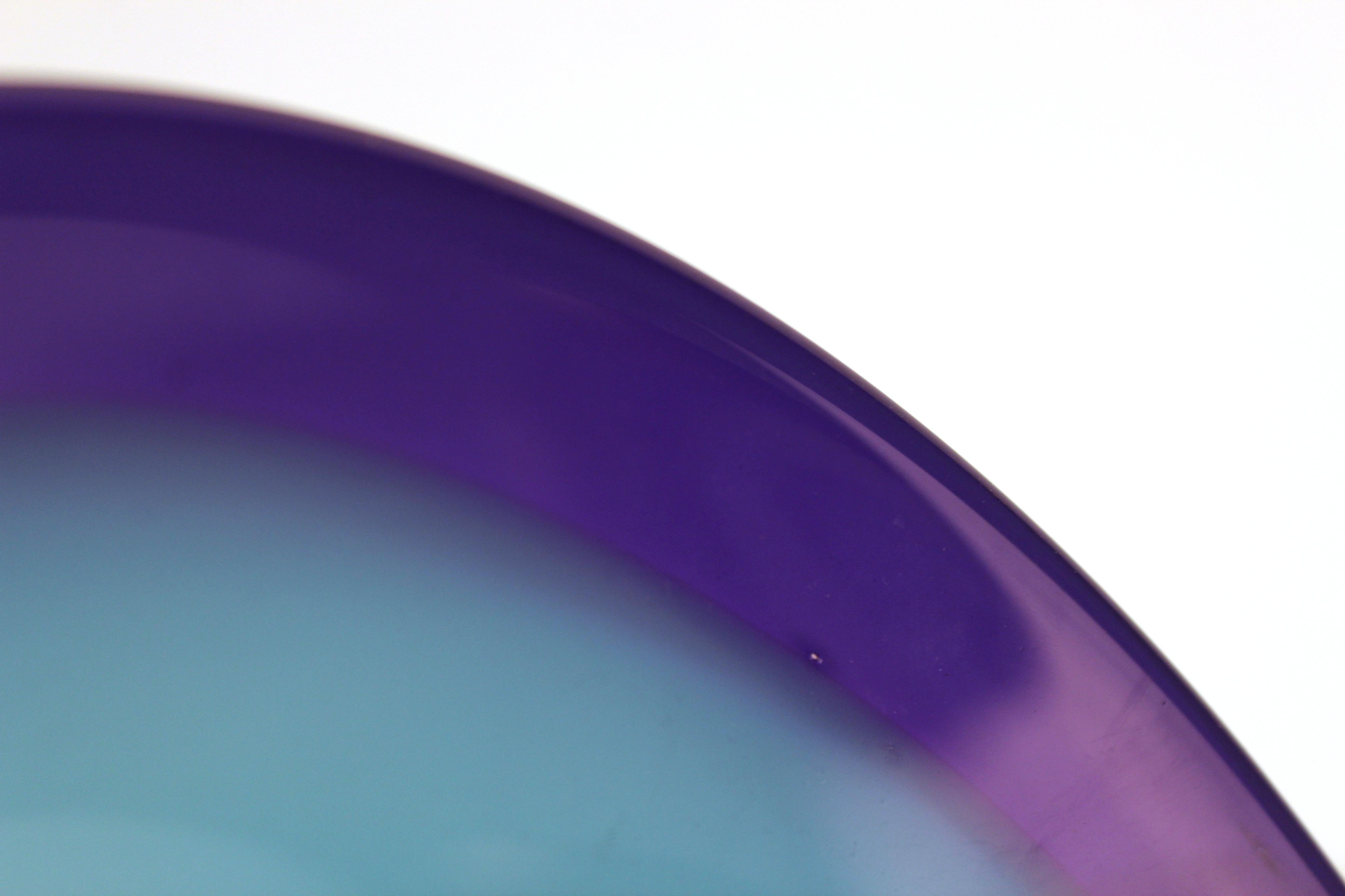 Cheryl Takacs Canadian Modern Studio Art Glass Turquoise Bowl 1