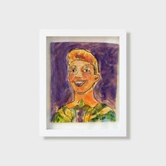 Figurative Painting on Tile, "Alberta"