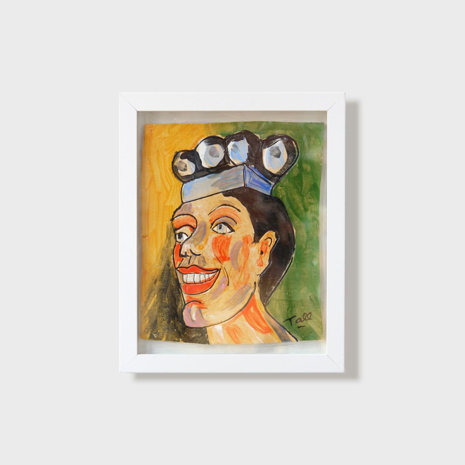 Figuratives Gemälde auf Kacheln, „Miranda“ – Art von Cheryl Tall