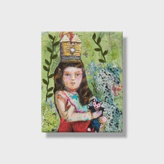 Œuvre d'art surréaliste en techniques mixtes, "Isabelle"