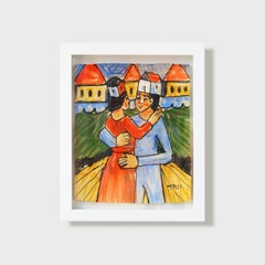 Peinture surréaliste sur carreaux, « Weather Vane ».