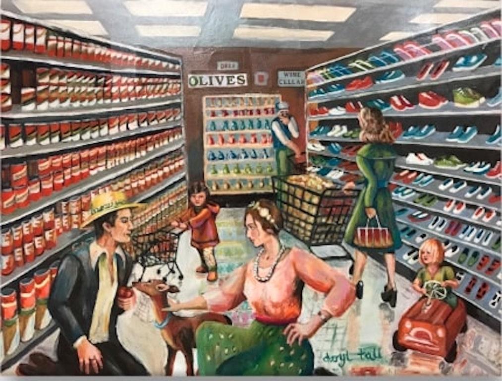 Cheryl Tall Animal Painting - Magic Realistic painting, "Counter Culture"