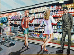 Magic Realistic painting, "Milk Bar"