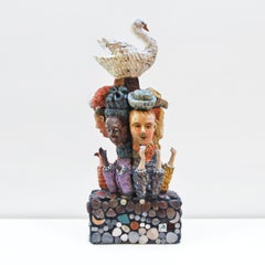 Surreal Figurative Sculpture, "Swan Tower"