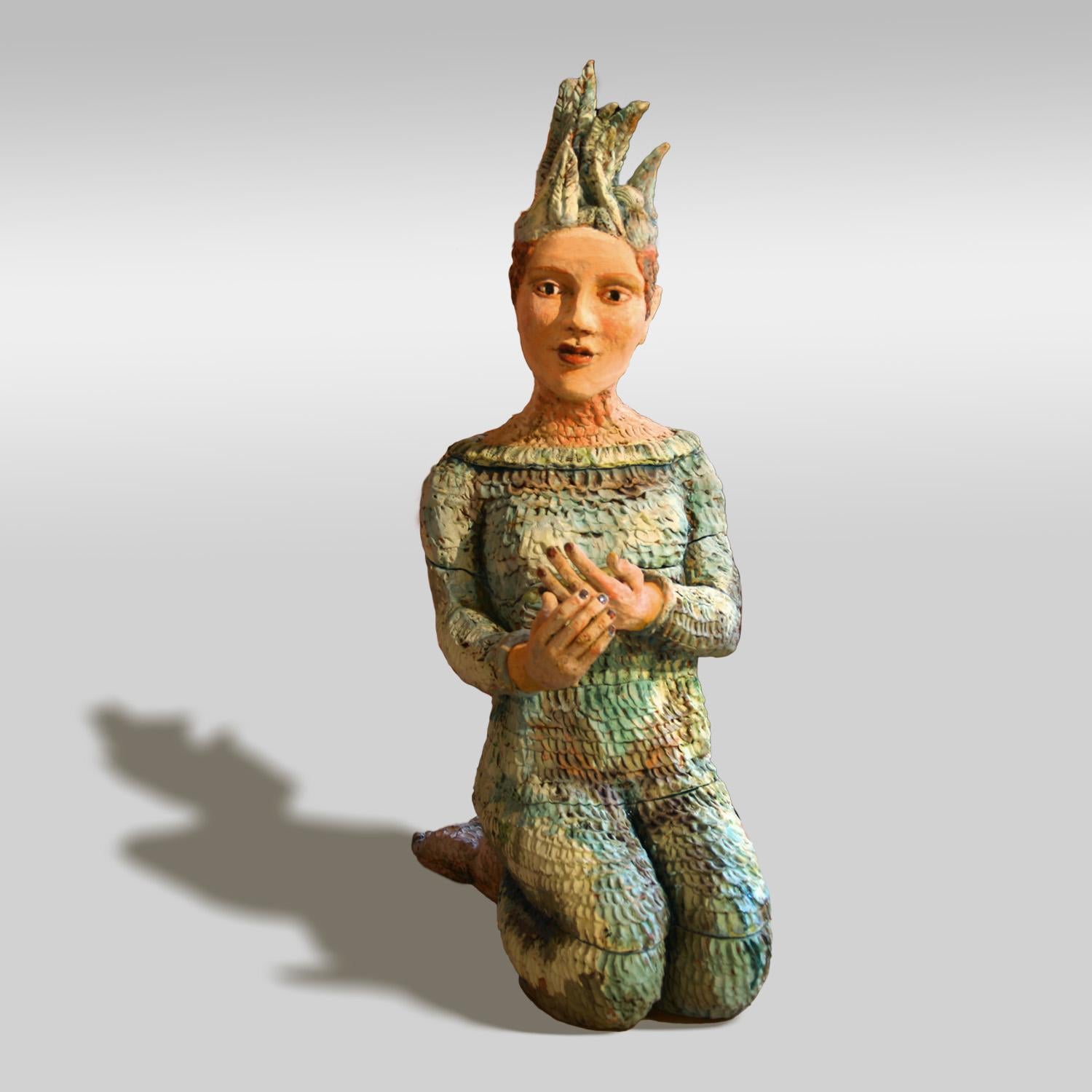 Figurative Sculpture de Cheryl Tall - Escultura figurativa surrealista, "Céfiro"