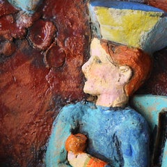 Escultura mural colgante surrealista, "Tete- a -Tete"