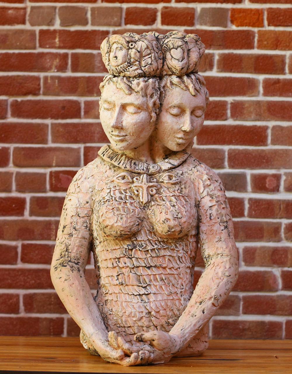 Cheryl Tall Figurative Sculpture - Surrealist Sculpture, "La Reina"