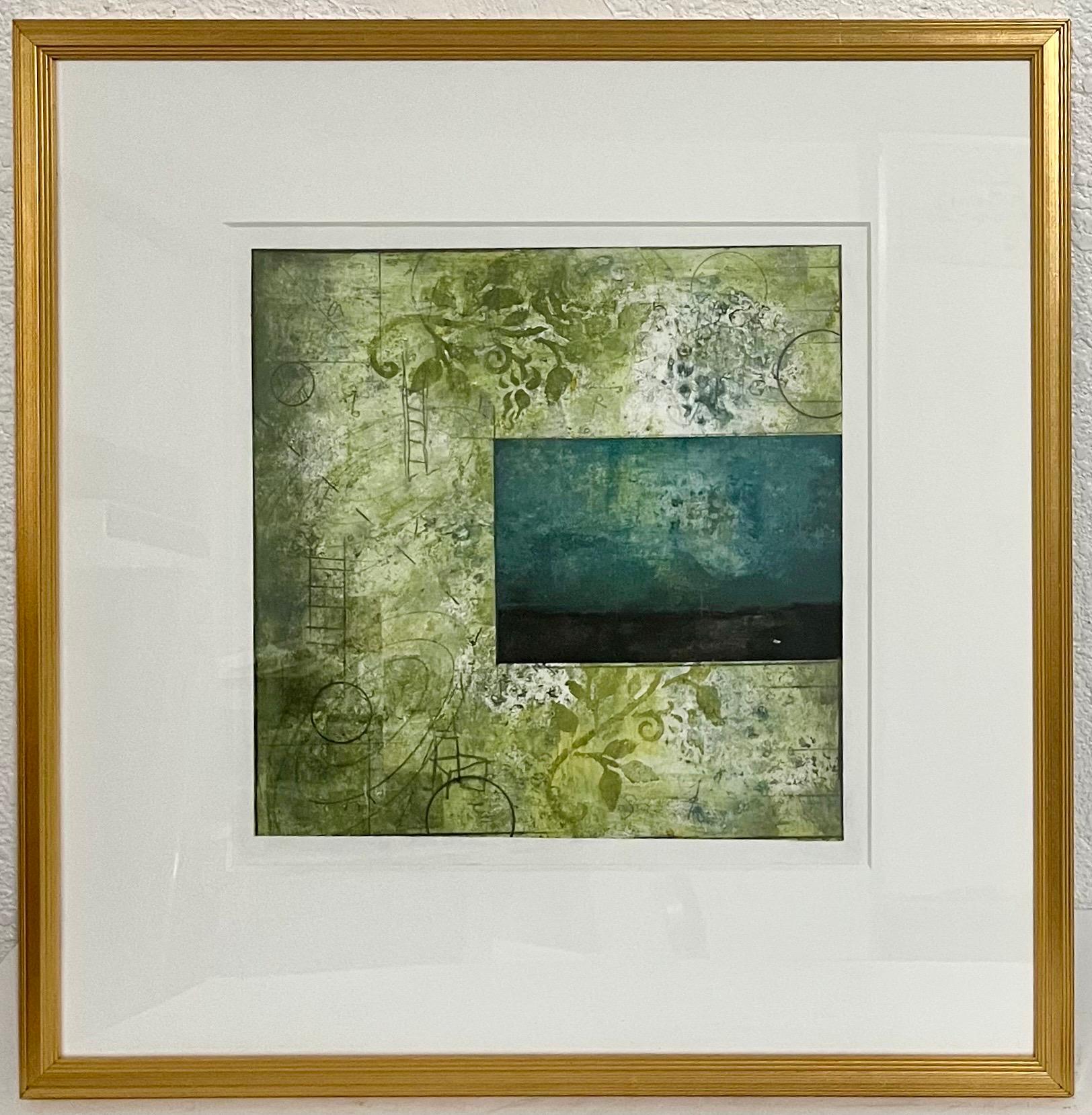 Cheryl Warrick (American, b. 1956), 
"Build a nest" 1998, 
Acrylic and mixed media painting on paper, 
Hand signed, titled and dated verso, matted and framed. 
(I have not opened this one but I have a matching one and assume it is the