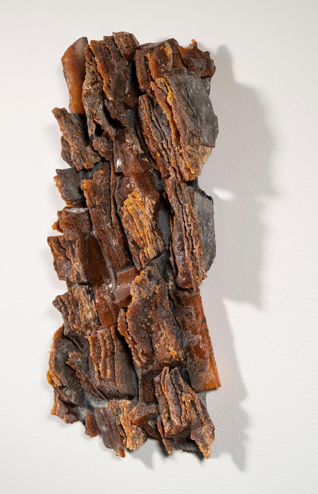 Bones of the Earth I - contemporary, layered glass, wall relief, sculpture - Sculpture by Cheryl Wilson Smith
