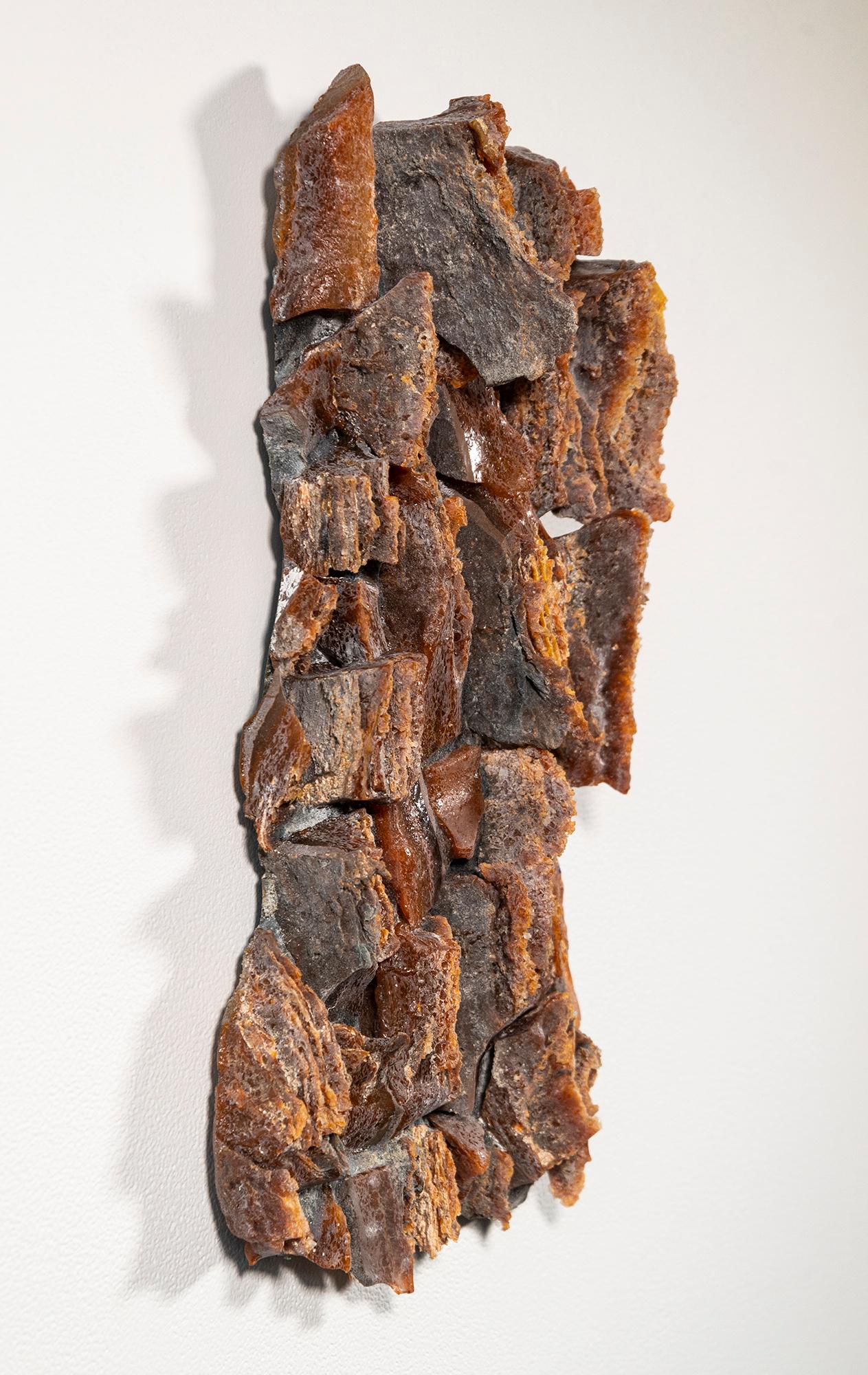 Bones of the Earth I - contemporary, layered glass, wall relief, sculpture - Contemporary Sculpture by Cheryl Wilson Smith