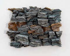 Bones of the Earth III - contemporary, layered glass, wall relief, sculpture